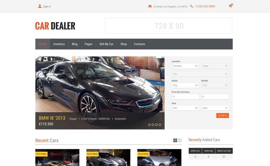 CarDealer Auto Dealer Tema de WordPress