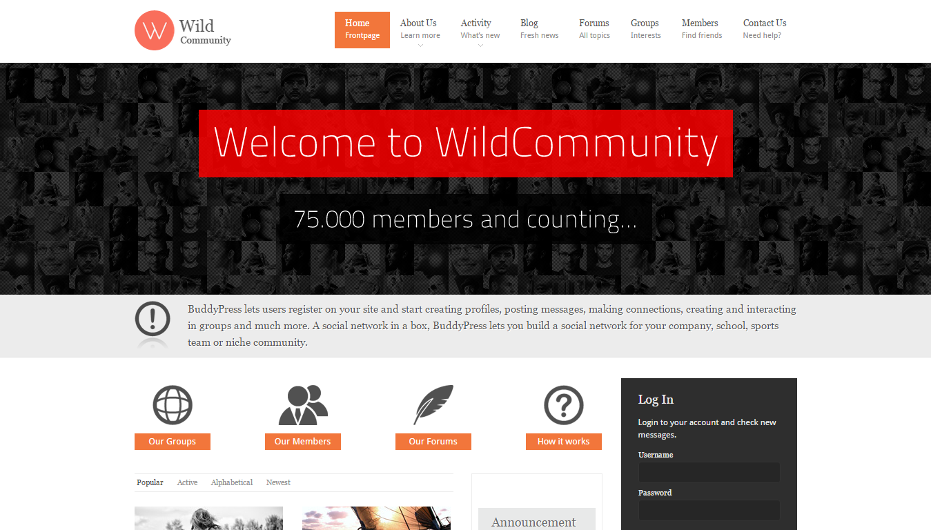 WildCommunity - Tema BuddyPress 