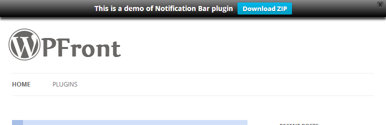 Barra de notificaciones de WPFront