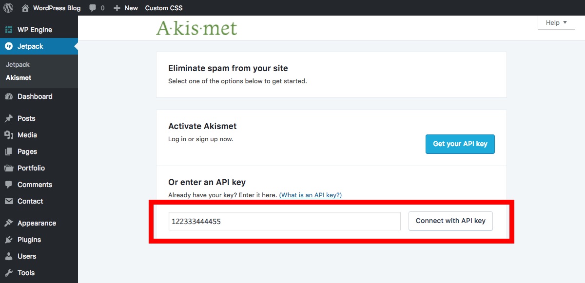 Conectar la API de Akismet
