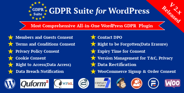 Complemento de WordPress Premium de la Suite de Cumplimiento de GDPR