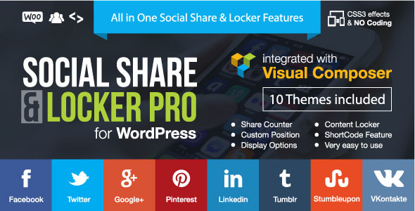 Complemento de WordPress Social Share & Locker Pro