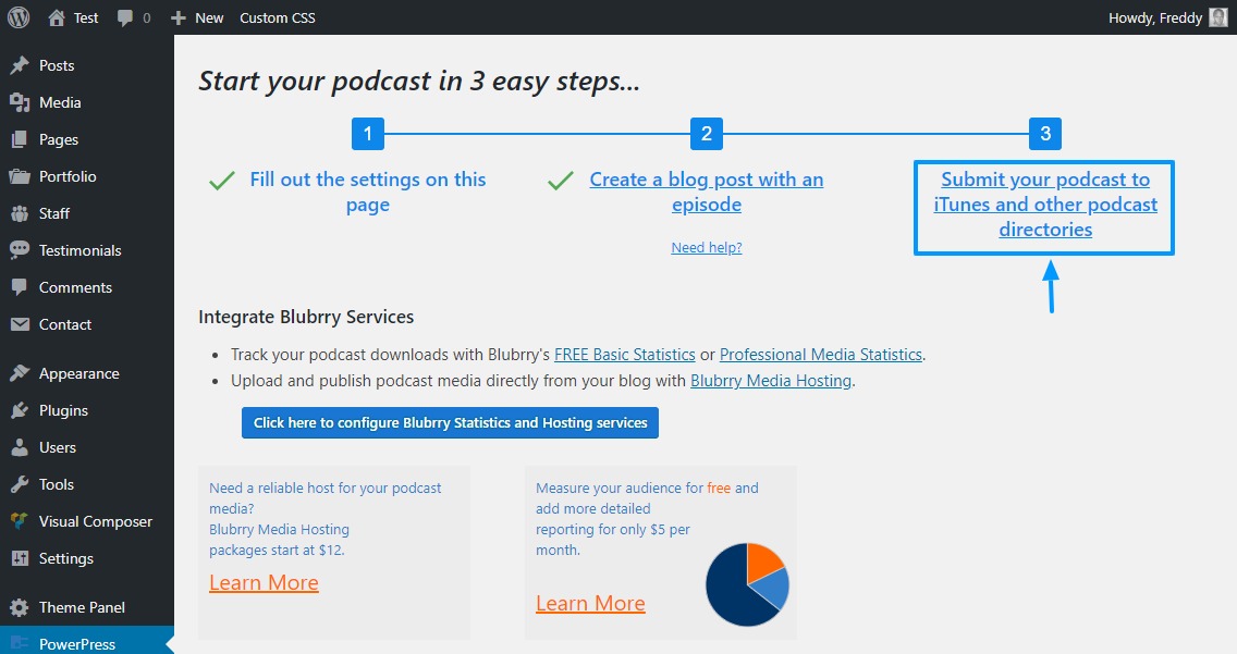 enviar podcasts a directorios de podcasts utilizando el complemento powerpress