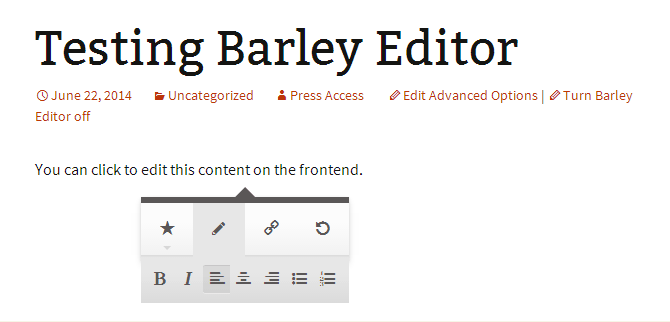 Editor en línea de Barley Front-end