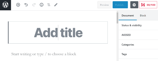 Agregar un título de publicación en WordPress