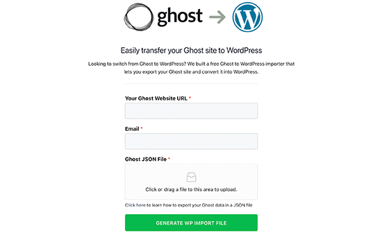 Herramienta de migración de Ghost a WordPress