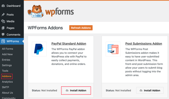 Complemento WPForms PayPal