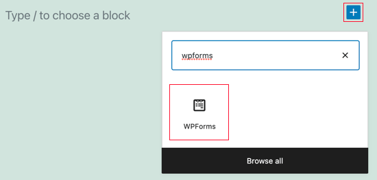 Agregar un bloque de WPForms