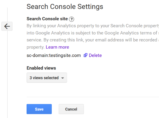 Ver la Consola de búsqueda conectada con Analytics