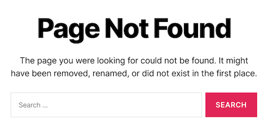Página predeterminada de WordPress 404