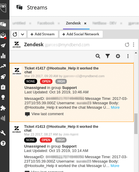 Transmisiones de Zendesk