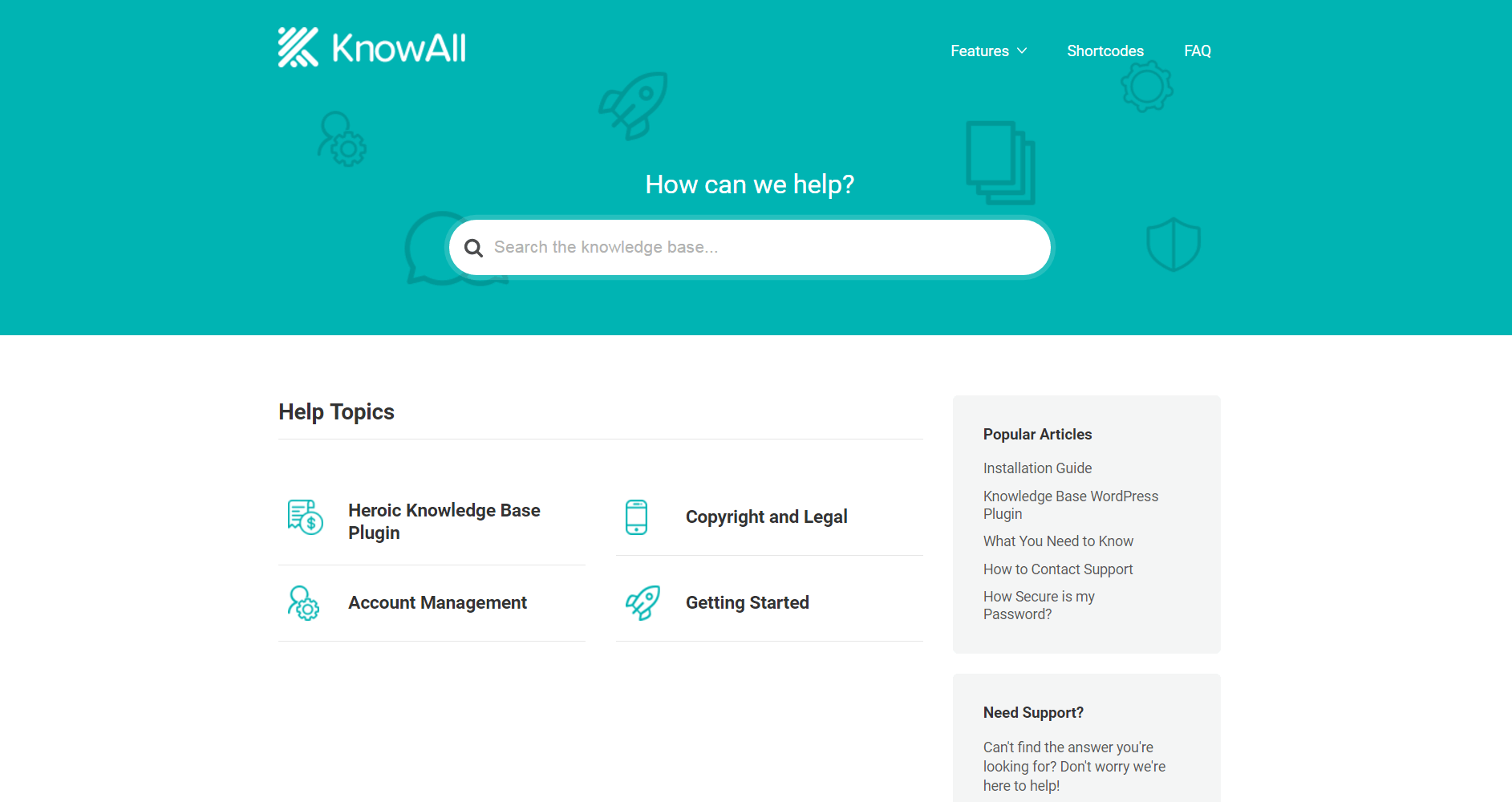 La barra de búsqueda KnowAll.