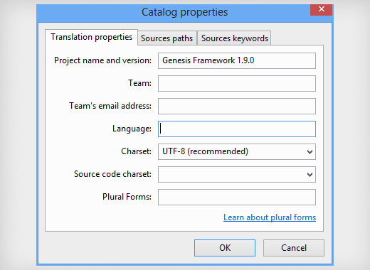 Configurar las propiedades del catálogo para su proyecto de traducción