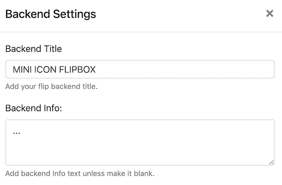 Cambiar el texto del flipbox del backend