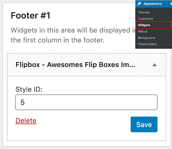 Agregar widget de flipbox