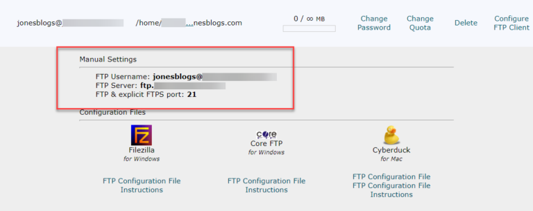 Configuración FTP de SiteGround