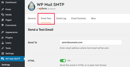 Pruebe la configuración de correo electrónico SMTP de WordPress