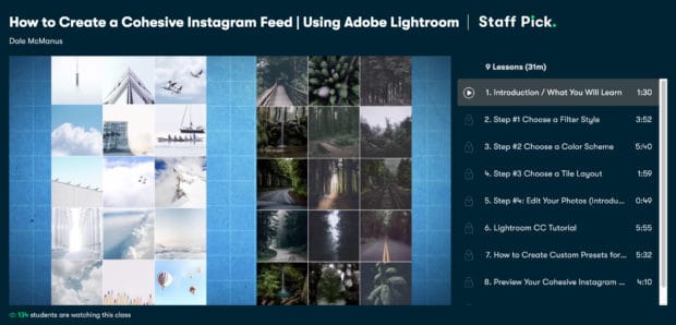 Cómo crear un feed de Instagram cohesivo con Adobe Lightroom de Skillshare