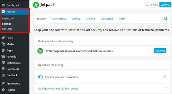 Funciones de Jetpack en el blog de WordPress autohospedado