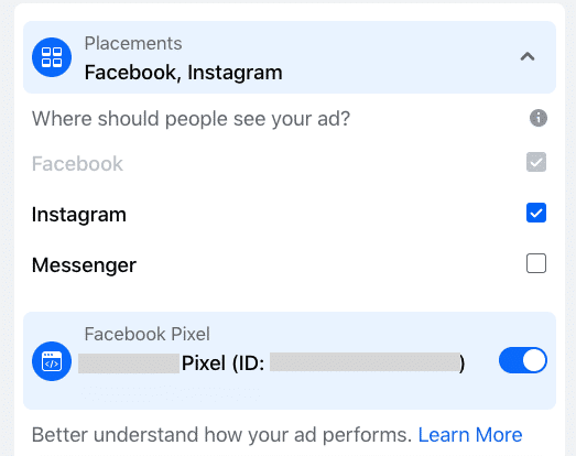 colocación de anuncios en facebook o instagram