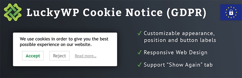 Complemento de aviso de cookies de LuckyWP