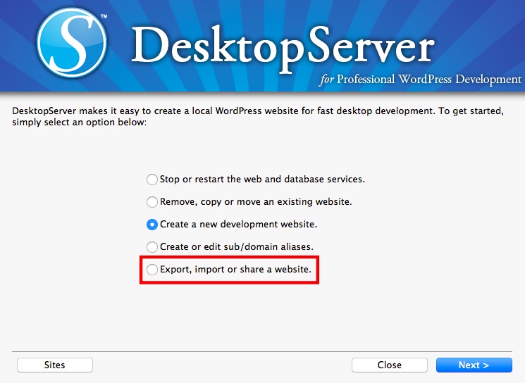 Copias de seguridad de DesktopServer
