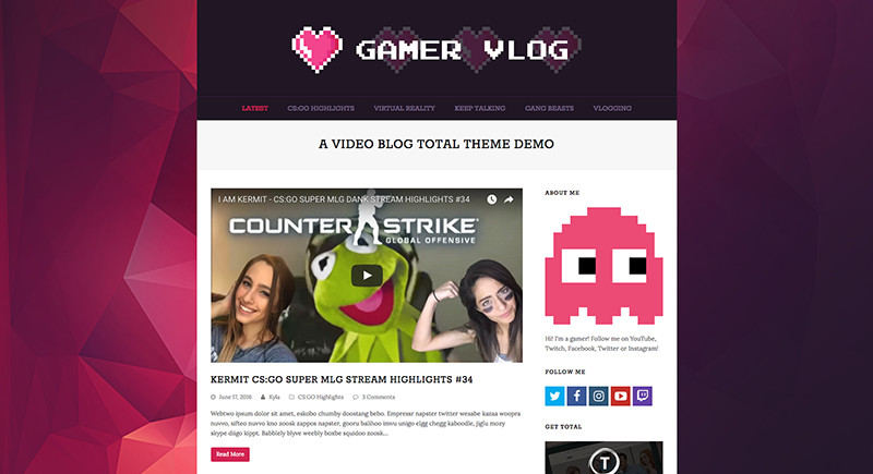 Gamer Vlog por Total WordPress