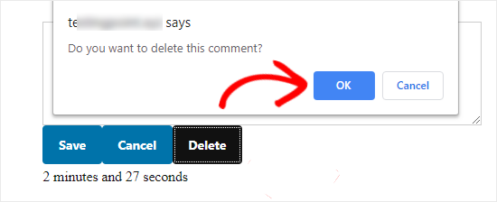 Permitir que los usuarios eliminen sus comentarios