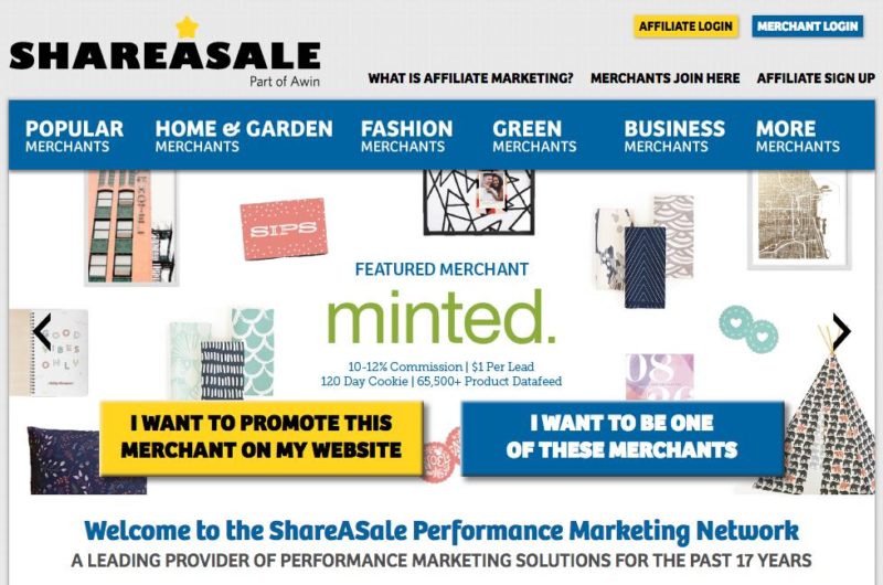 Captura de pantalla de Share-A-Sale