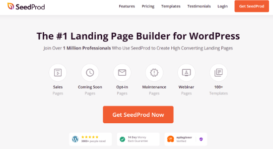seedprod, el mejor creador de páginas de destino para wordpress