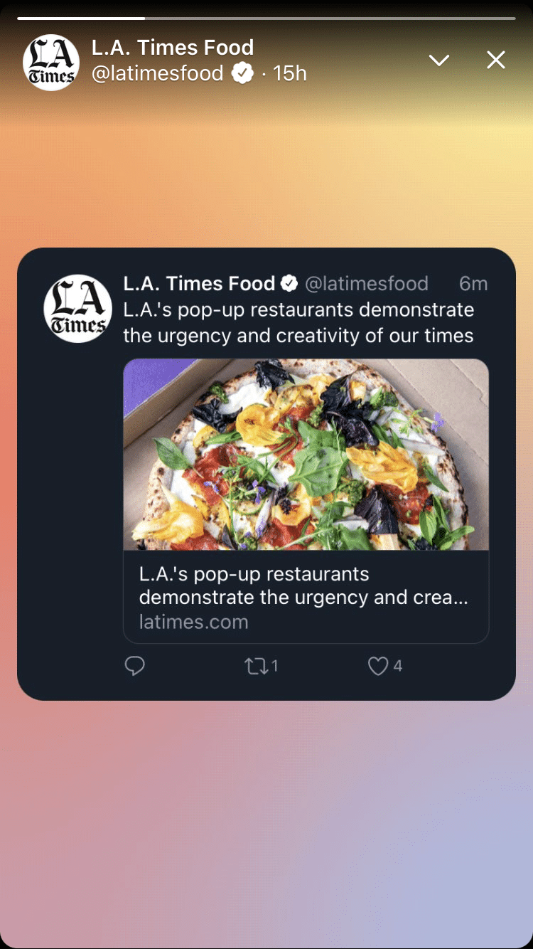 LA Times comparte tweets a través de flotas