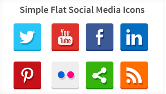 Iconos de redes sociales planos simples