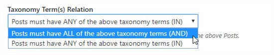 Relación de términos de taxonomía
