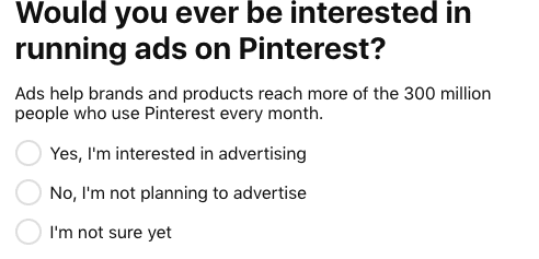 Verificación de anuncios comerciales de Pinterest