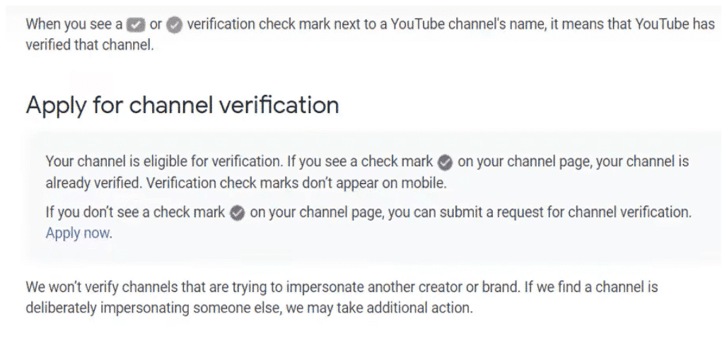 Aplicación de verificación de Youtube