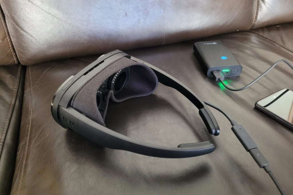 Gafas de realidad virtual vistas desde atrás