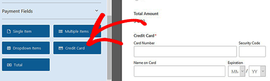 Agregue un campo de tarjeta de crédito al formulario