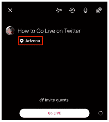 Agregar "Arizona" como ubicación al video en vivo de Twitter