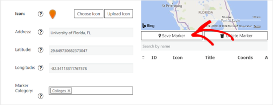 Guardar marcador para mapas de Bing