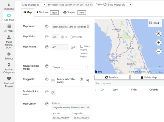 Agregar mapa de Bing usando un complemento