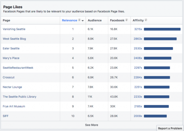 Estadísticas de audiencia de Facebook por Me gusta en la página