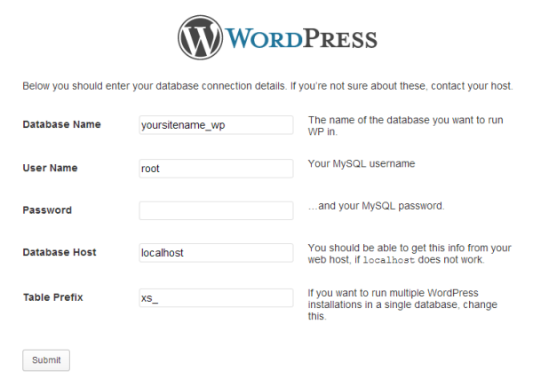 Configurar WordPress Paso 2