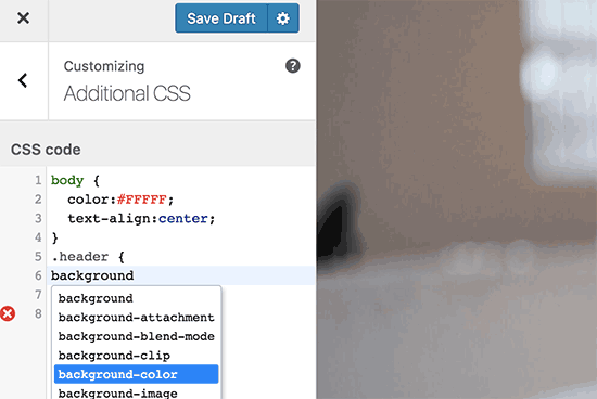 Agregar CSS personalizado a través del personalizador de temas