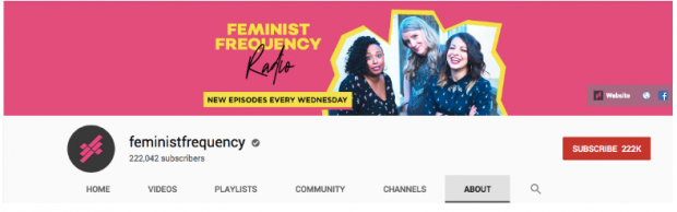 Banner de YouTube de frecuencia feminista