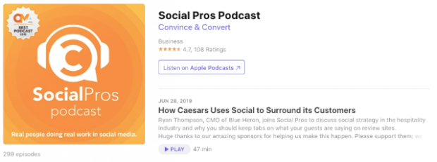 Podcast de Social Pros con Jay Baer y Adam Brown en la tienda de aplicaciones