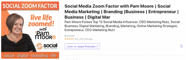 Aplicación de podcasts Social Media Zoom Factor