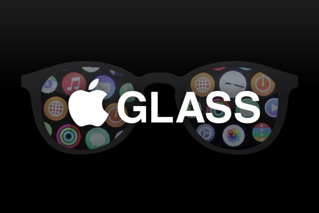 Fondo de pantalla negro de gafas Apple