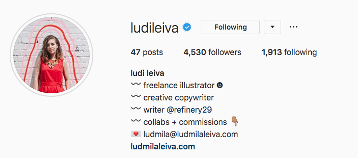 Biografía de Instagram de Ludi Leiva