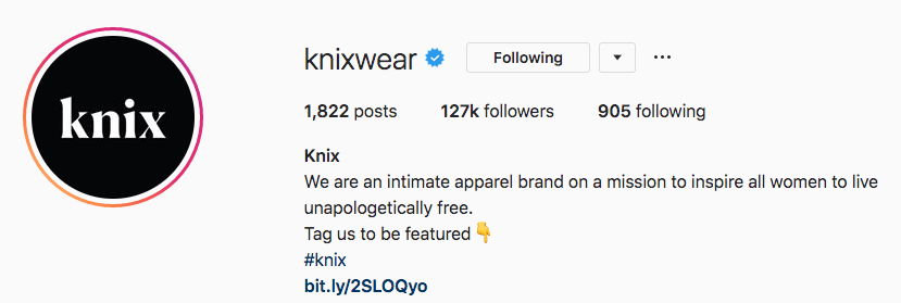 Biografía de Instagram para Kinxwear