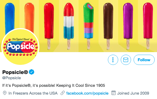 Biografía de Twitter para Popsicle
